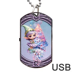 Christmas elf Dog Tag USB Flash (Two Sides) from ArtsNow.com Back