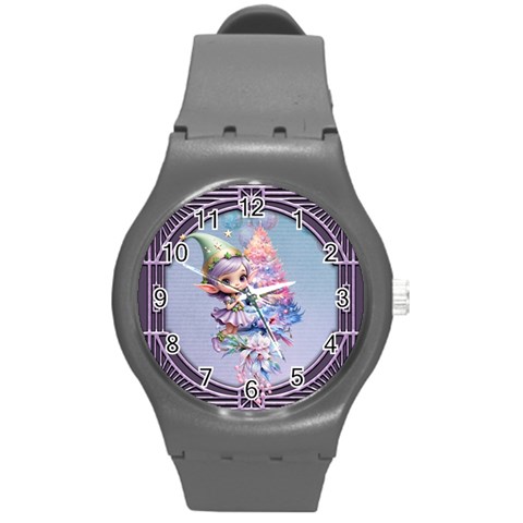 Christmas elf Round Plastic Sport Watch (M) from ArtsNow.com Front