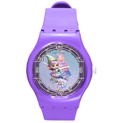 Christmas elf Round Plastic Sport Watch (M) from ArtsNow.com Front