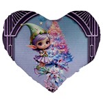 Christmas elf Large 19  Premium Heart Shape Cushions