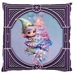 Christmas elf Large Premium Plush Fleece Cushion Case (One Side)