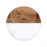 Christmas elf Classic Marble Wood Coaster (Round) 