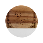 Christmas elf Marble Wood Coaster (Round)