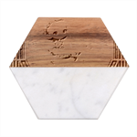 Christmas elf Marble Wood Coaster (Hexagon) 