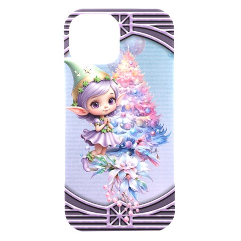 Christmas elf iPhone 15 Black UV Print PC Hardshell Case from ArtsNow.com Front