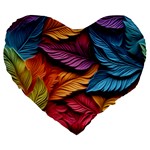 Autumn Large 19  Premium Heart Shape Cushions