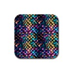 Rainbow Scales Rubber Coaster (Square)