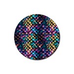 Rainbow Scales Rubber Coaster (Round)