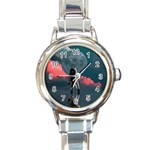 Astronaut Moon Space Nasa Planet Round Italian Charm Watch