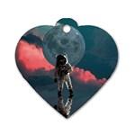 Astronaut Moon Space Nasa Planet Dog Tag Heart (One Side)