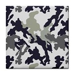 Camo Army Black White Tile Coaster