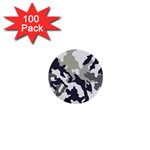 Camo Army Black White 1  Mini Buttons (100 pack) 