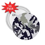 Camo Army Black White 2.25  Buttons (10 pack) 