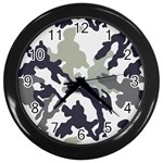 Camo Army Black White Wall Clock (Black)