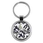 Camo Army Black White Key Chain (Round)