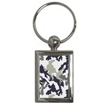 Camo Army Black White Key Chain (Rectangle)