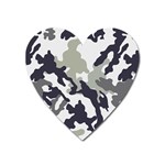 Camo Army Black White Heart Magnet