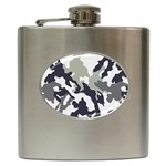 Camo Army Black White Hip Flask (6 oz)