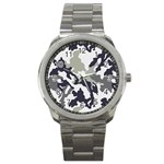 Camo Army Black White Sport Metal Watch