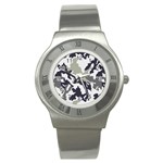 Camo Army Black White Stainless Steel Watch