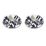 Camo Army Black White Cufflinks (Oval)