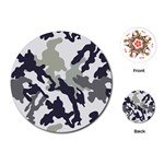 Camo Army Black White Playing Cards Single Design (Round)