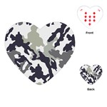 Camo Army Black White Playing Cards Single Design (Heart)