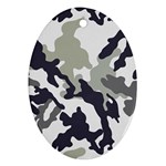 Camo Army Black White Oval Ornament (Two Sides)