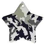 Camo Army Black White Star Ornament (Two Sides)