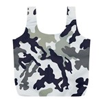 Camo Army Black White Full Print Recycle Bag (L)