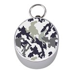 Camo Army Black White Mini Silver Compasses