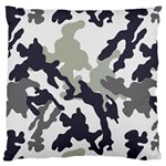 Camo Army Black White Large Premium Plush Fleece Cushion Case (One Side)