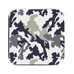 Camo Army Black White Square Metal Box (Black)