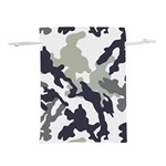 Camo Army Black White Lightweight Drawstring Pouch (S)