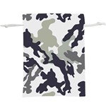 Camo Army Black White Lightweight Drawstring Pouch (XL)