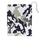 Camo Army Black White Drawstring Pouch (4XL)