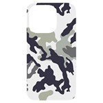 Camo Army Black White iPhone 14 Pro Black UV Print Case