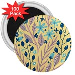 Plants Art Motif Flowers 3  Magnets (100 pack)