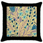 Plants Art Motif Flowers Throw Pillow Case (Black)