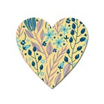 Plants Art Motif Flowers Heart Magnet