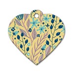 Plants Art Motif Flowers Dog Tag Heart (One Side)