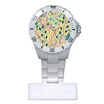 Plants Art Motif Flowers Plastic Nurses Watch