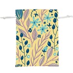 Plants Art Motif Flowers Lightweight Drawstring Pouch (XL)