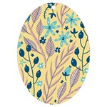 Plants Art Motif Flowers UV Print Acrylic Ornament Oval