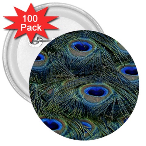 Peacock Feathers Details 3  Buttons (100 pack)  from ArtsNow.com Front