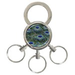 Peacock Feathers Details 3-Ring Key Chain