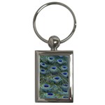 Peacock Feathers Details Key Chain (Rectangle)