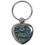 Peacock Feathers Details Key Chain (Heart)