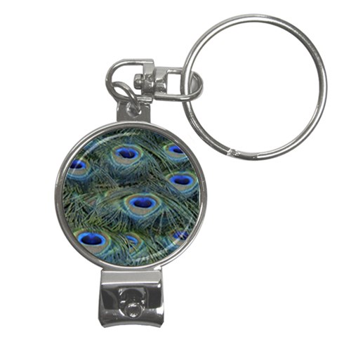 Peacock Feathers Details Nail Clippers Key Chain from ArtsNow.com Front