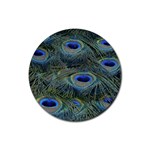 Peacock Feathers Details Rubber Coaster (Round)